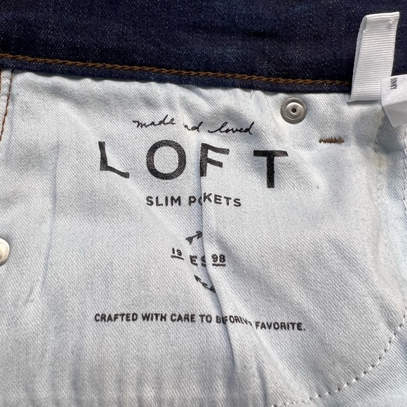 LOFT HI RISE SKINNY COTTON BLUE JEANS - Picture 5 of 9